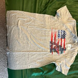 Delta Gray American Flag Graphic Tee